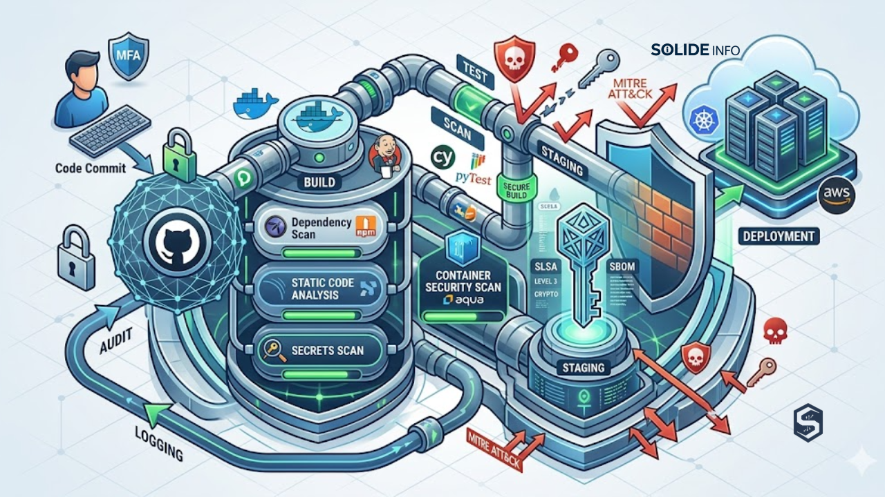 enterprise ci cd security: architecting secure devsecops pipelines. solideinfo platform