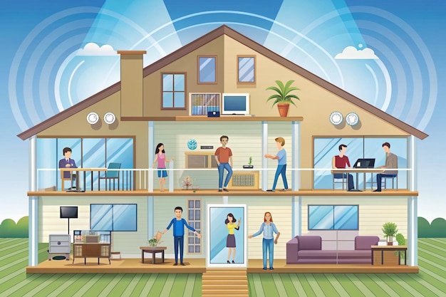 Invisible Systems, Living Bodies: How Dense Tech Environments Shape Human &Amp; Animal Well-Being 4 people in home